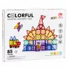 LEAN TOYS Magnetic Construction Blocks 3D Panels Creative STEM Colorful 85 pcs.