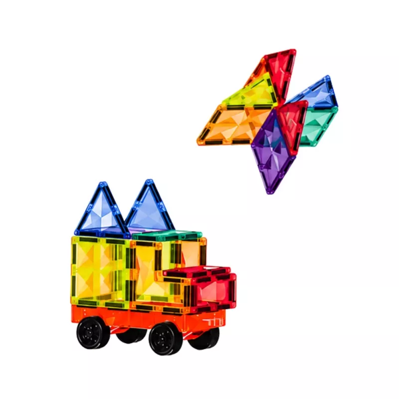 LEAN TOYS Magnetic Construction Blocks 3D Panels Creative STEM Colorful 85 pcs.