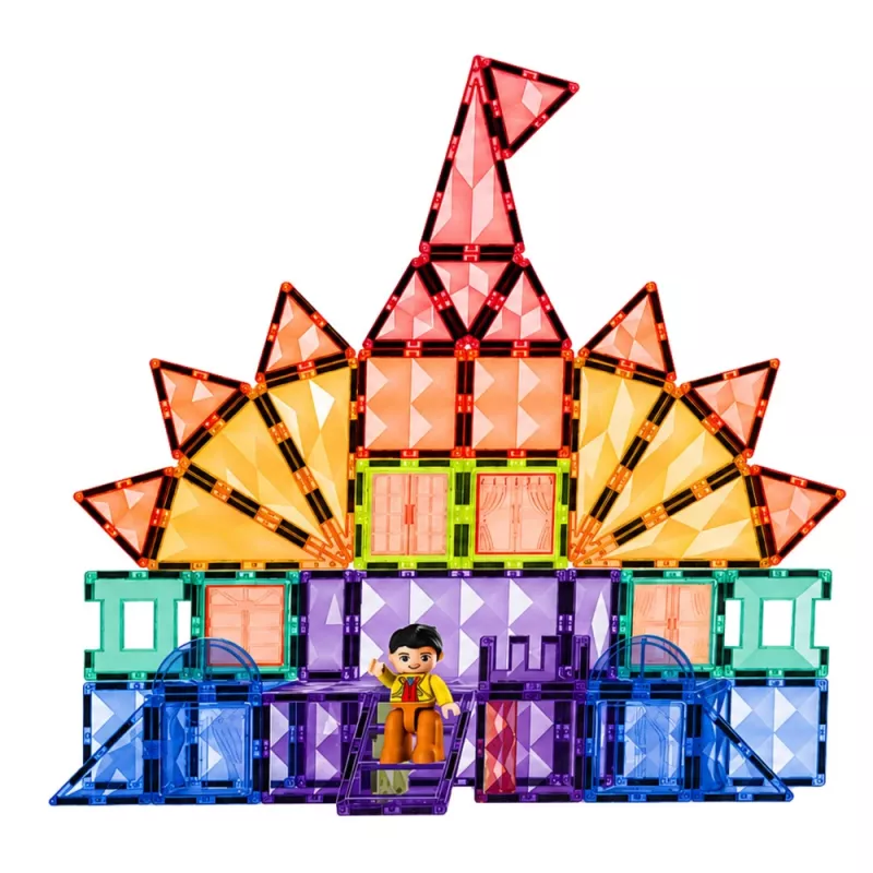 LEAN TOYS Magnetic Construction Blocks 3D Panels Creative STEM Colorful 85 pcs.