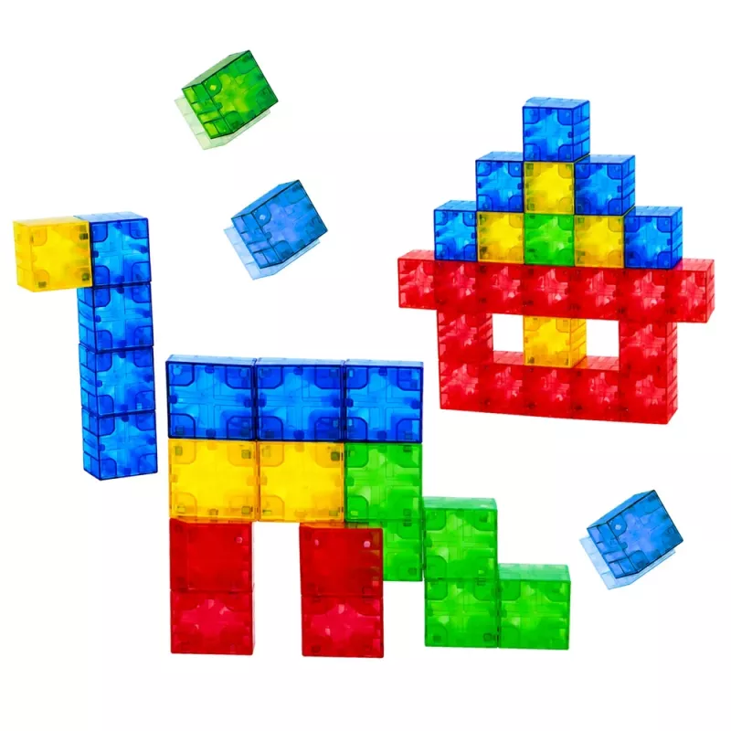 LEAN TOYS Magnetic Construction Blocks Cubes Colorful 3D Cubes 160 pcs