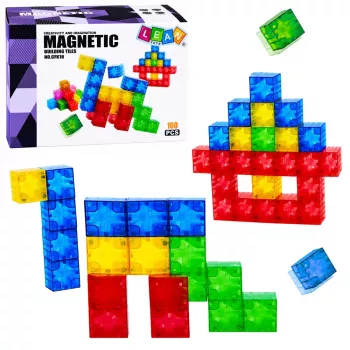 LEAN TOYS Magnetic Construction Blocks Cubes Colorful 3D Cubes 160 pcs