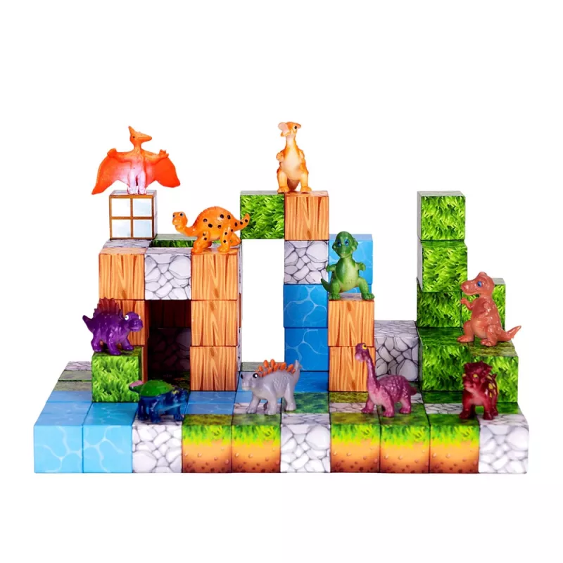 LEAN TOYS Magnetic Construction Blocks Cubes Square World 3D 114 Pieces