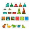 LEAN TOYS Magnetic Construction Blocks Dinosaurs Volcano Set - 43 Pieces STEM Educational Building Toy for Kids 3+