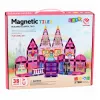 LEAN TOYS Magnetic Construction Blocks Princess Castle Pink 38 pcs.