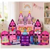 LEAN TOYS Magnetic Construction Blocks Princess Castle Pink 38 pcs.