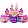 LEAN TOYS Magnetic Construction Blocks Princess Castle Pink 38 pcs.