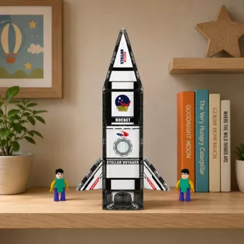 LEAN TOYS Magnetic Construction Blocks Space Rocket Figures 26 pcs
