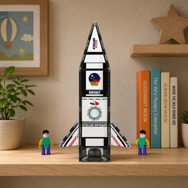 LEAN TOYS Magnetic Construction Blocks Space Rocket Figures 26 pcs
