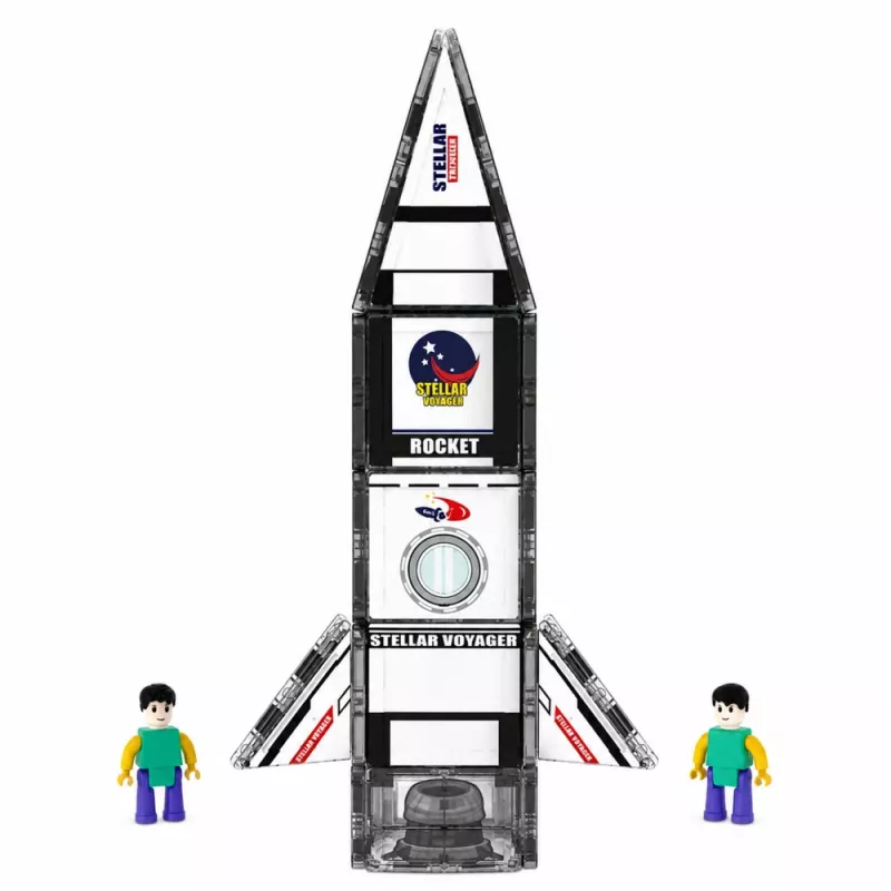 LEAN TOYS Magnetic Construction Blocks Space Rocket Figures 26 pcs