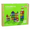 LEAN TOYS Magnetic Construction Blocks Track Set with STEM Balls and Dinosaurs – 92 Pieces