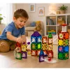 LEAN TOYS Magnetic Construction Blocks Track Set with STEM Balls and Dinosaurs – 92 Pieces