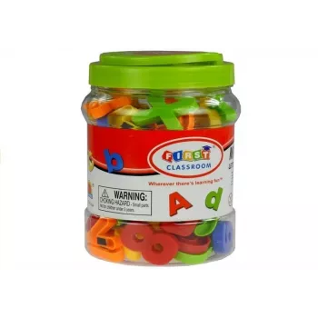 LEAN TOYS Magnetic Letters and Numbers in a Jar – 78-Piece Alphabet & Math Set for Kids 3+