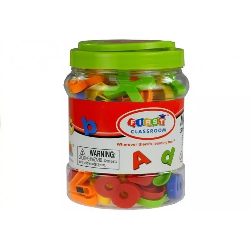 LEAN TOYS Magnetic Letters and Numbers in a Jar – 78-Piece Alphabet & Math Set for Kids 3+