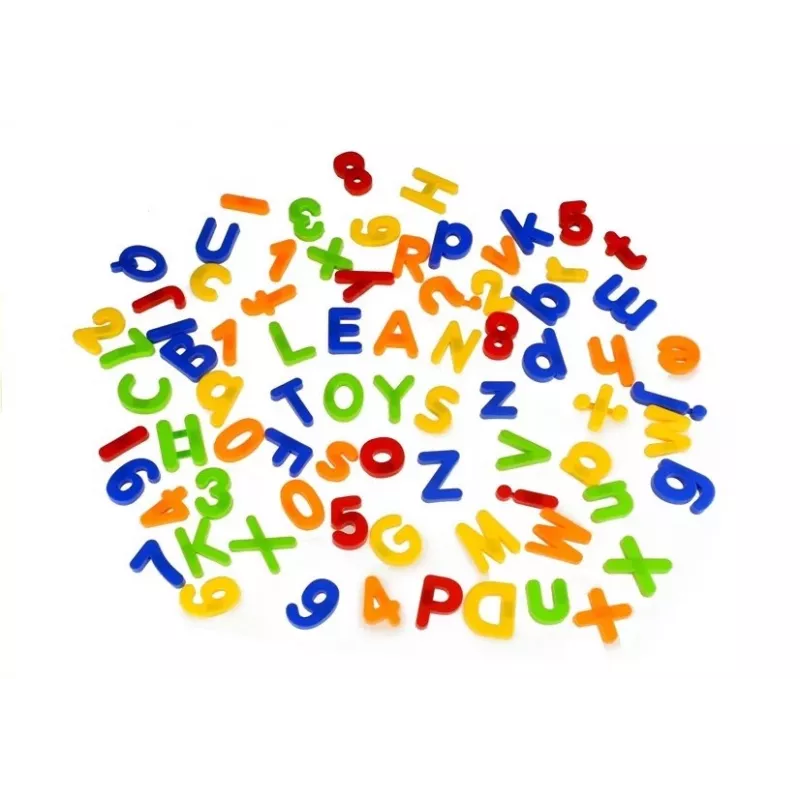 LEAN TOYS Magnetic Letters and Numbers in a Jar – 78-Piece Alphabet & Math Set for Kids 3+