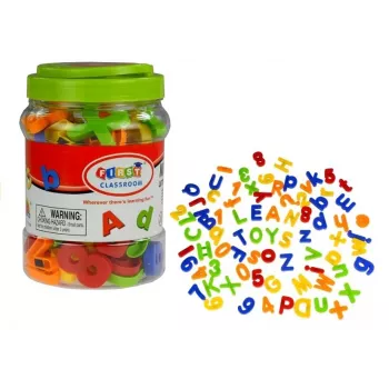 LEAN TOYS Magnetic Letters and Numbers in a Jar – 78-Piece Alphabet & Math Set for Kids 3+