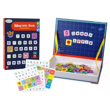 LEAN TOYS Magnetic Puzzle Book English Alphabet Pictures