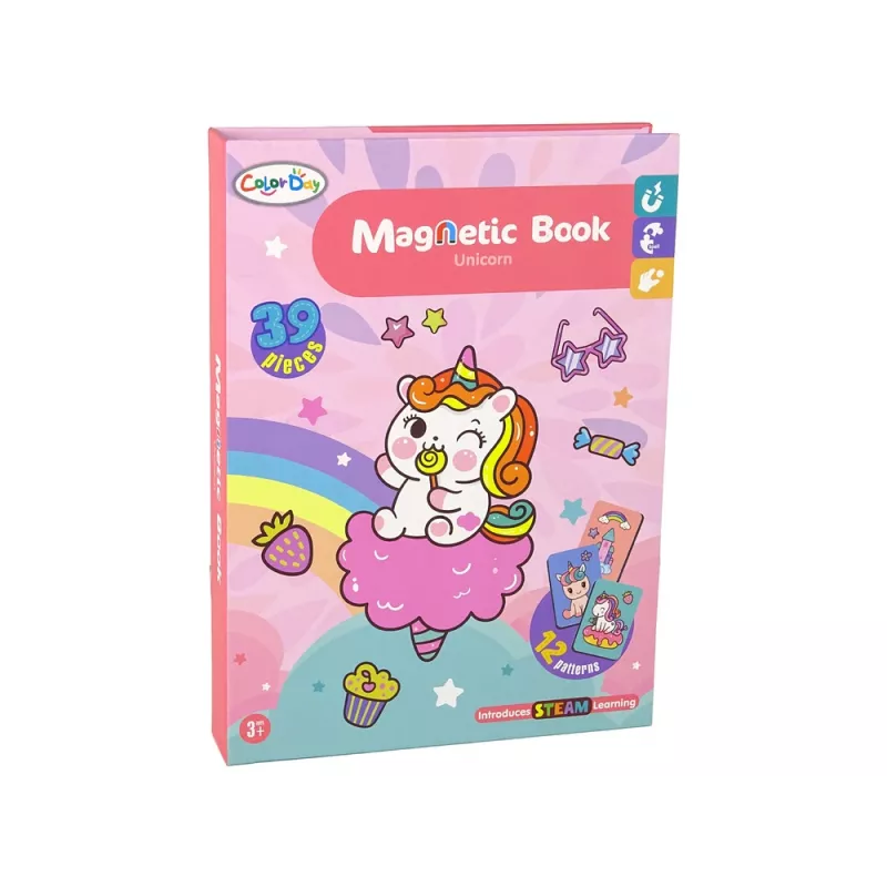 LEAN TOYS Magnetic Puzzle Book Unicorns Puzzles Cards