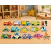 LEAN TOYS Magnetic Puzzle Vehicles Learning Means of Transport Set 30 pcs
