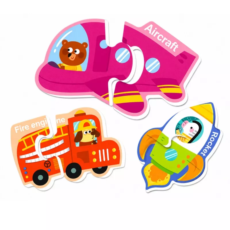LEAN TOYS Magnetic Puzzle Vehicles Learning Means of Transport Set 30 pcs