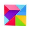 LEAN TOYS Magnetic Tangram Blocks Colorful Puzzle Stickers 9 pcs
