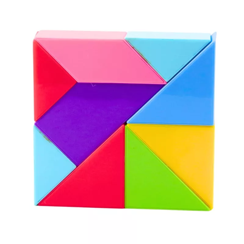 LEAN TOYS Magnetic Tangram Blocks Colorful Puzzle Stickers 9 pcs