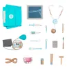 LEAN TOYS Medical Set Little Doctor Dentist Wooden First Aid Kit Apron 20 pcs