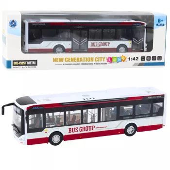 LEAN TOYS Metal City Bus with Sound and Lights 1:42