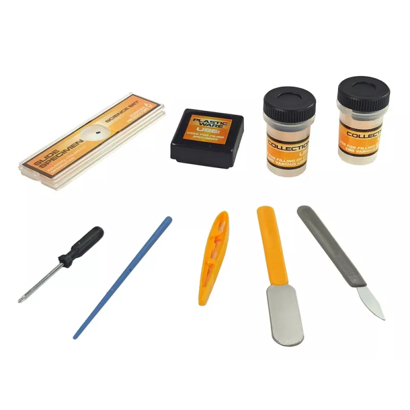 LEAN TOYS Microscope For The Scientist Educational Set Yellow 100x 400x 1200x