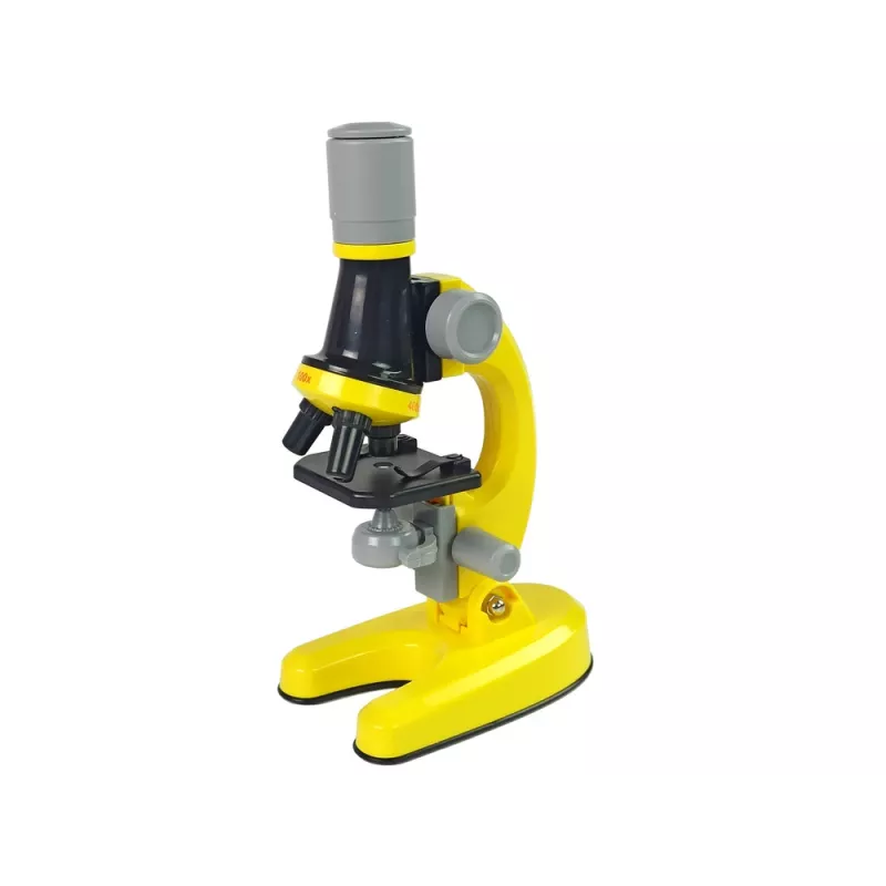 LEAN TOYS Microscope For The Scientist Educational Set Yellow 100x 400x 1200x