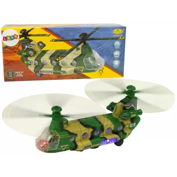 LEAN TOYS Military Helicopter Huge Wings Lights Sound Moro