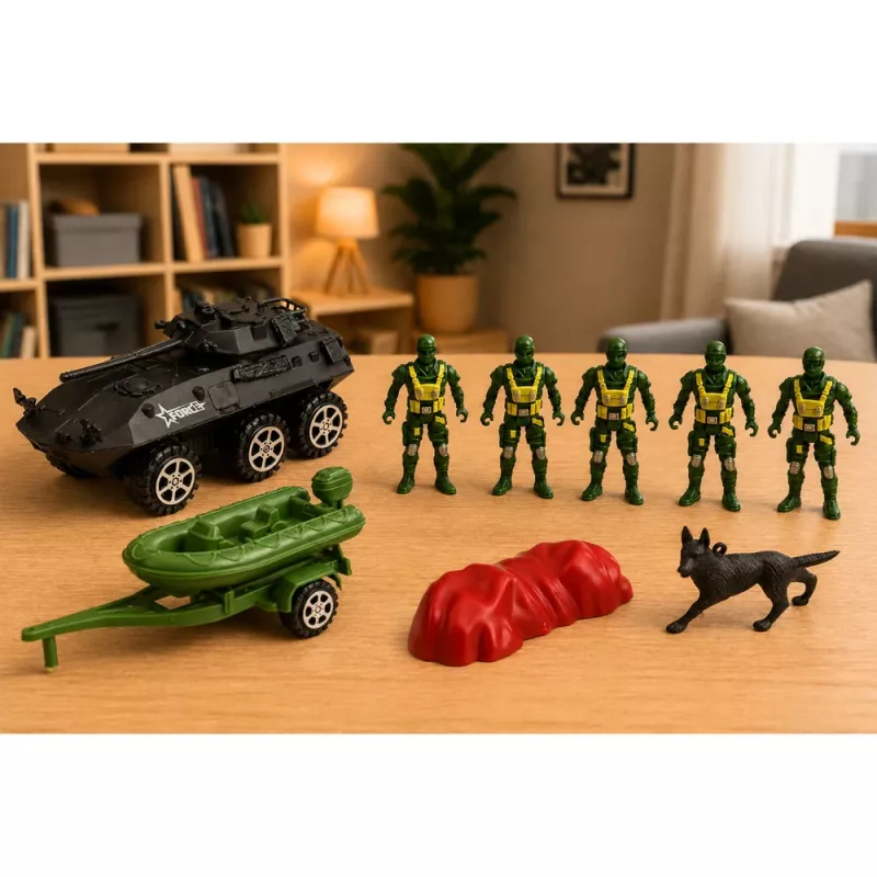 LEAN TOYS Military Set Soldiers Armored Personnel Carrier 14 pcs