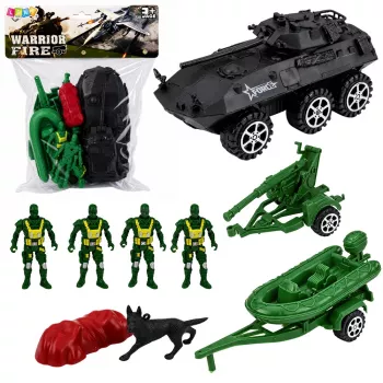 LEAN TOYS Military Set Soldiers Armored Personnel Carrier 14 pcs