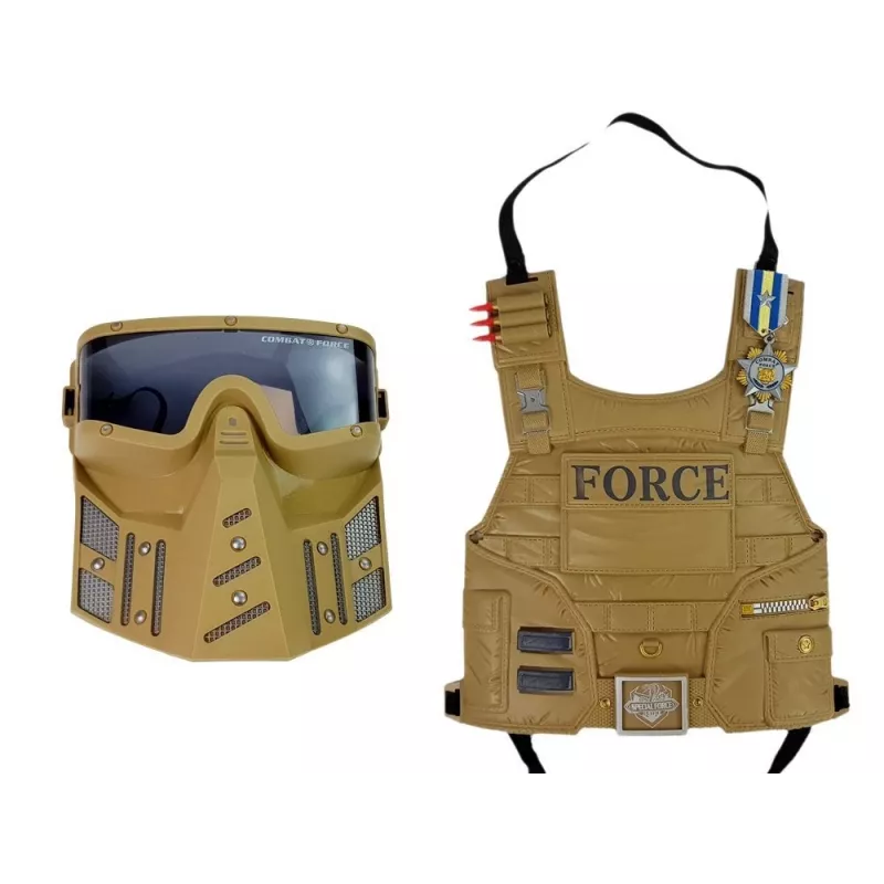 LEAN TOYS Military Set Weapon Mask Binoculars Vest Compass