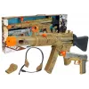 LEAN TOYS Military Weapon Set Rifle Pistol Headphones Whistle Lights