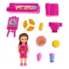 LEAN TOYS Mini Doll Set with Cash Register, Saleswoman, Hamburger, Ice Cream Accessories