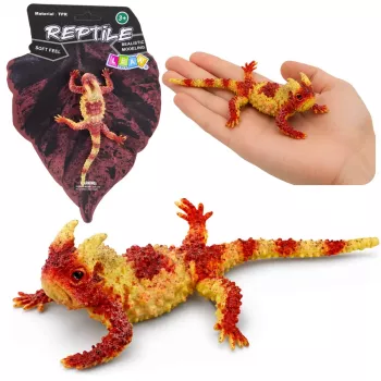 LEAN TOYS Moloch the Terrible Rubber Figurine Stretchable Realistic Reptile 14 cm