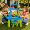 LEAN TOYS Multi-level Water Table Playground with Chair Accessories Molds 63cm