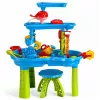 LEAN TOYS Multi-level Water Table Playground with Chair Accessories Molds 63cm