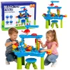 LEAN TOYS Multi-level Water Table Playground with Chair Accessories Molds 63cm