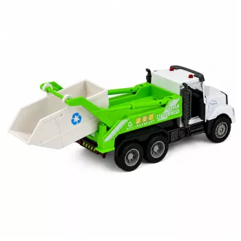 LEAN TOYS Municipal Vehicle Metal Cabin Drive Opening Doors Lights Sounds 1:46