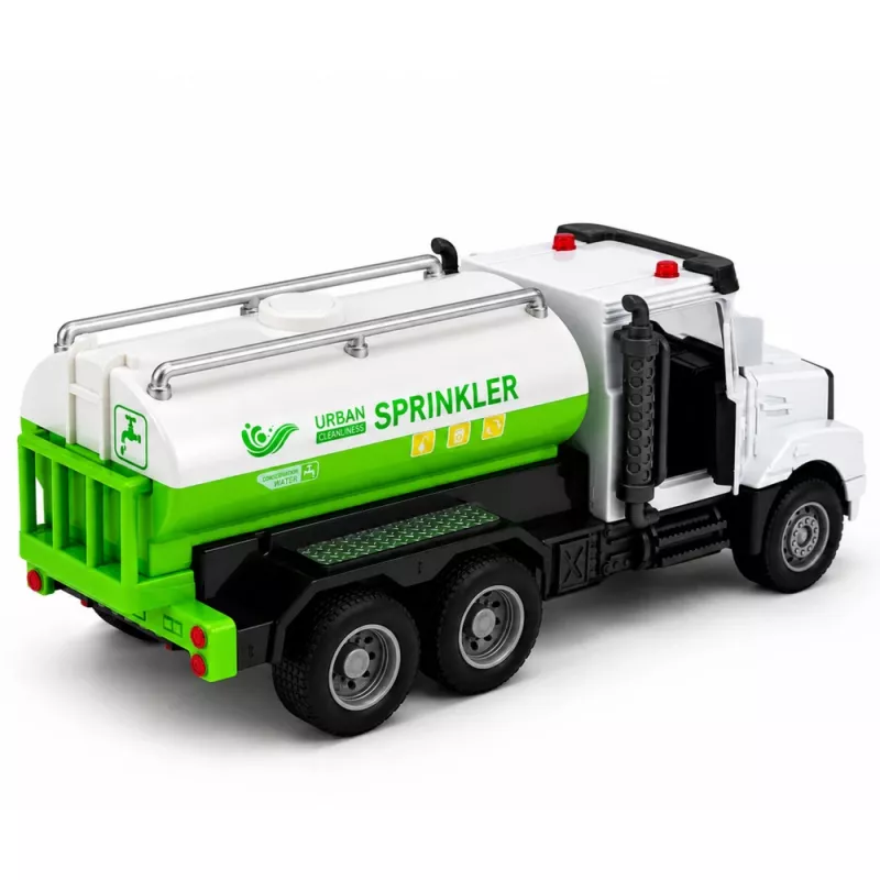 LEAN TOYS Municipal Vehicle Metal Cabin Drive Opening Doors Lights Sounds 1:46
