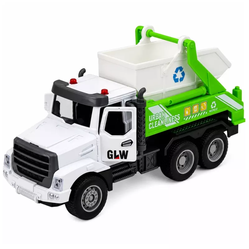 LEAN TOYS Municipal Vehicle Metal Cabin Drive Opening Doors Lights Sounds 1:46