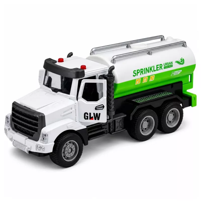 LEAN TOYS Municipal Vehicle Metal Cabin Drive Opening Doors Lights Sounds 1:46