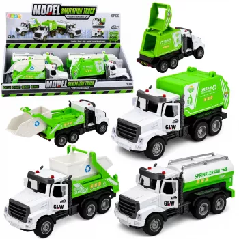 LEAN TOYS Municipal Vehicle Metal Cabin Drive Opening Doors Lights Sounds 1:46