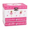 LEAN TOYS Musical Jewelry Box with Ballerina, Music Box, Mirror, and Drawers - Pink Classic Design