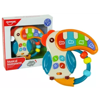 LEAN TOYS Musical Pianino Parrot Sounds Lights Beads