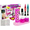 LEAN TOYS Nail Painting Set Glitter Dispenser Coloured Stickers