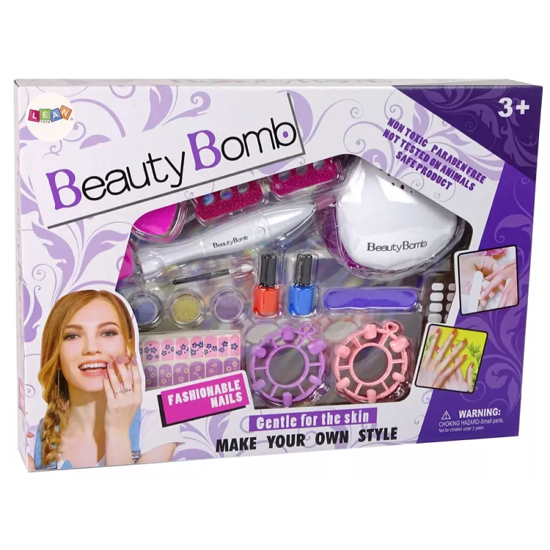 LEAN TOYS Nail Painting Set Moulder Lamp File Brocades
