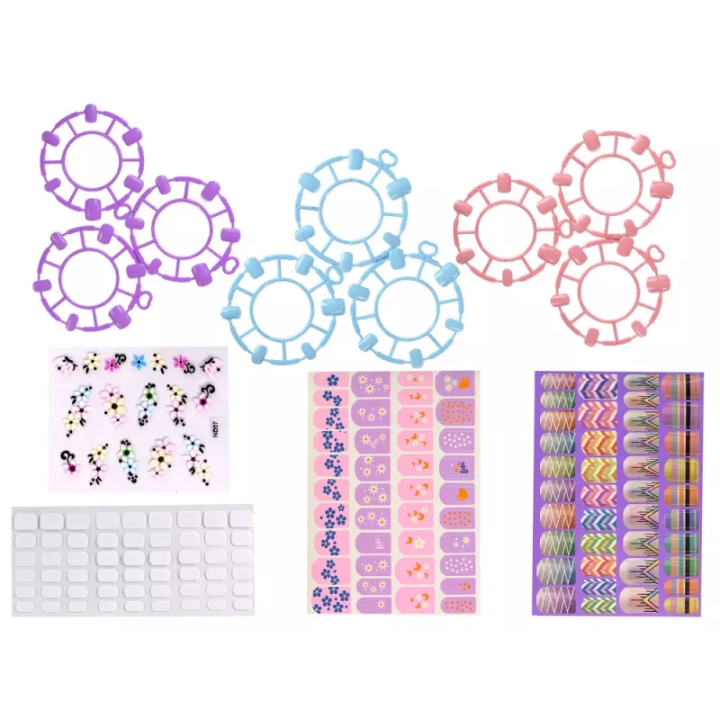 LEAN TOYS Nail Painting Set Moulder Lamp File Brocades