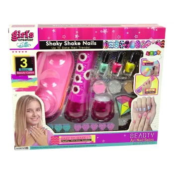 LEAN TOYS Nail Painting Set Nail Glitter Dispenser Nail Lacquer Stickers
